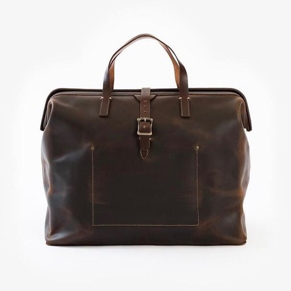 UNISEX Full Grain Leather Travel Brown Duffle Bag - Picture 4 of 13